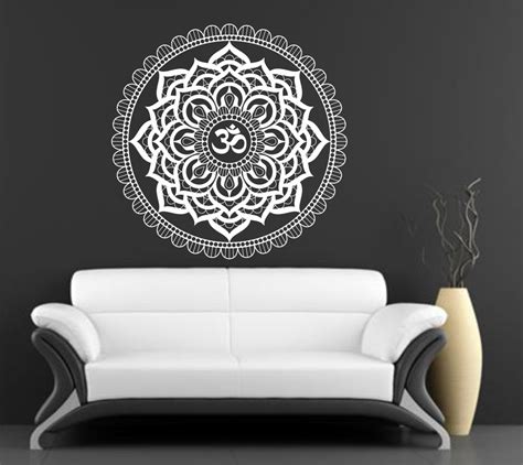 Mandala Wall Decal Sticker Yoga Om Namaste Yoga Decor Wall Etsy