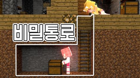 비밀통로에 시험 성적표를 숨겨요 마인크래프트 상황극 미미자매 Minecraft 단미호 Youtube