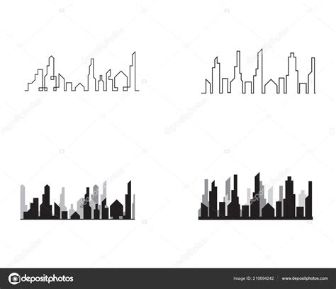 Modern City Silhouette Vector Illustration Flat Designs Stock Vector By