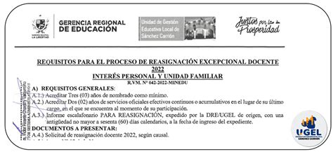 Requisitos Y Anexos Para Reasignaci N Excepcional Docente Ugel