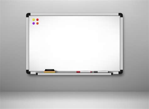 Quadro Branco Desenho - Quadro branco com ímã realista na parede | Vetor Grátis