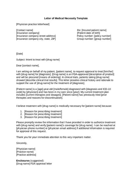 Sample Letter Of Medical Necessity Yourblueprint Doc Template Pdffiller