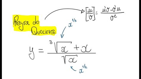 Derivada Usando A Regra Do Quociente Envolvendo Raízes Simplificação