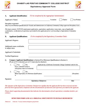 Fillable Online Clpccd Equivalency Approval Form Clpccd Fax Email