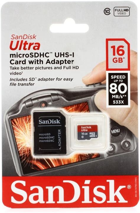 Sandisk Ultra Microsdhc Card 16gb Class 10 Uhs I Sweetwater