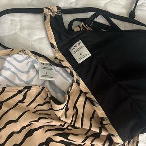 VENUS Swim Nwt Venus Bikini Swim Black And Tan Poshmark