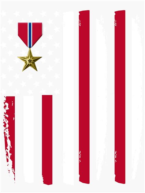 Military Bronze Star Medal Us Flag Veteran Bronze Star Award Sticker