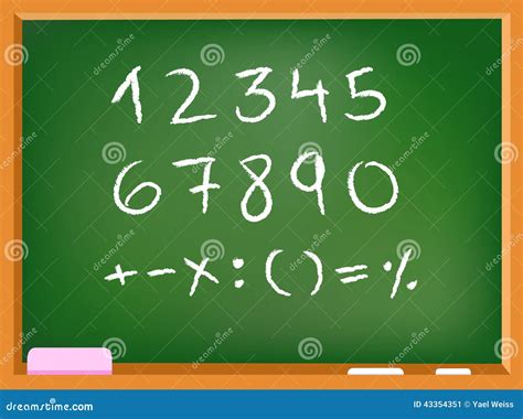 Chalkboard Numbers Cartoon Vector 43354351