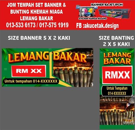 Set Banner Dan Bunting Khemah Niaga Lemang Bakar Ready Design X