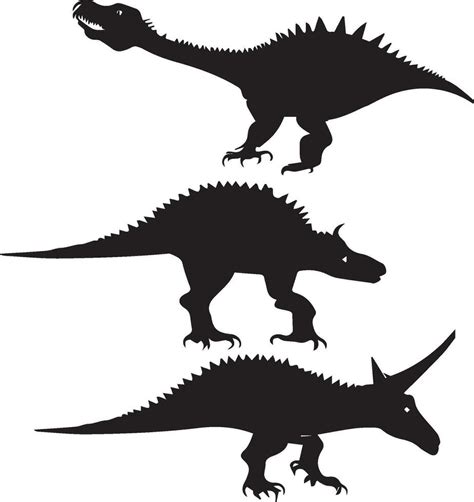 Dinosaurs Silhouette Set In White Background 26288464 Vector Art At