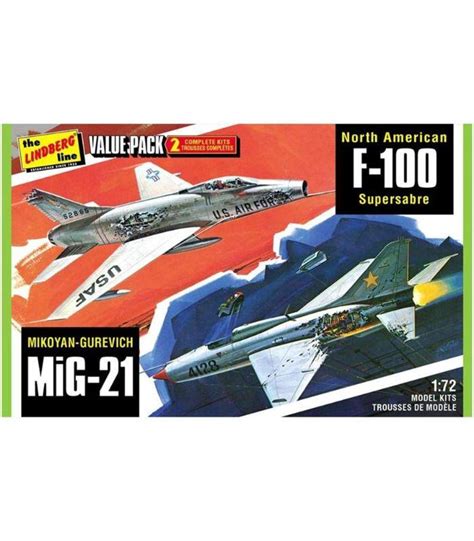 AMT LN432 1:72 Scale F-100 Supersabre MiG 21″ Model Kit, – Holly ...