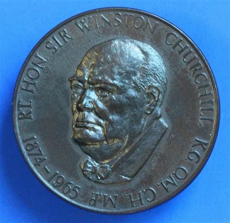 GROSSE BRONZE WINSTON Churchill 1874 1965 Uniface Medaille Medaillon 58