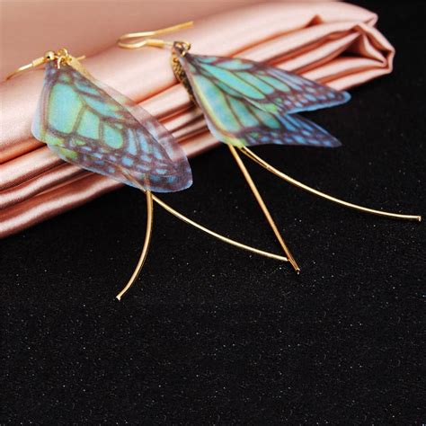 Beautiful Fairy Tale Butterfly Wing Earring Asymmetric Dangle Earrings