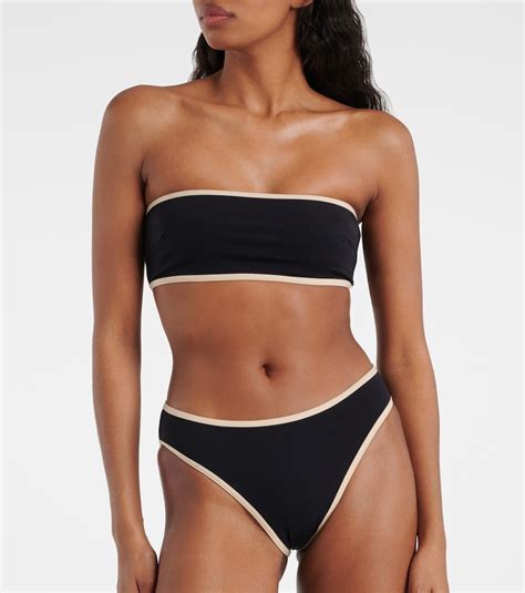 Bandeau Jersey Bikini Top In Black Toteme Mytheresa