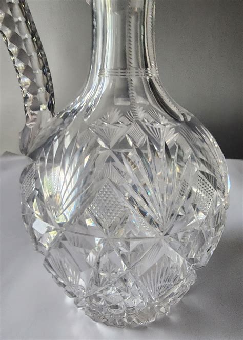 Hand Cut Glass Abp Handled Decanter O Rourke Crystal Awards And Ts