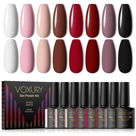 Voxury Uv Gel Nagellack Set Farben Wei Rosa Nude Farbe Uv Gellack