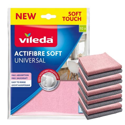 Vileda ŚCIERKA UNIWARSALNA ACTIFIBRE SOFT 10 SZTUK DO SZYB OKIEN MEBLI