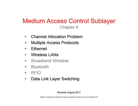 Chapter Medium Access Control Sub Layer M Dimedi Um Aa Ccess Cc