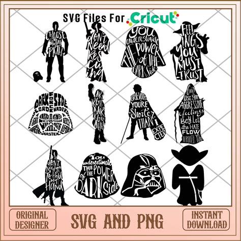 Star wars quotes shadow svg , Star wars movies bundle - Svgfileforcric – svg files for cricut