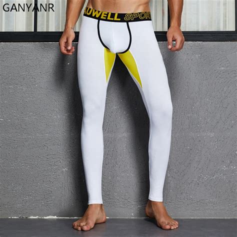 GANYANR Running Tights Men Sport Leggings Yoga Basketball Compression