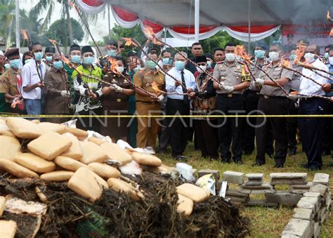 Pemusnahan Barang Bukti Narkoba Polda Lampung Antara Foto