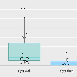 Comparison of DNA concentration ng µL obtained from cyst wall and