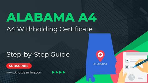 Alabama A4 Employee Withholding Certificate How To Prepare For Single Filer Youtube