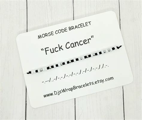 Fuck Cancer Morse Code Bracelet Cancer Survivor Bracelet Etsy