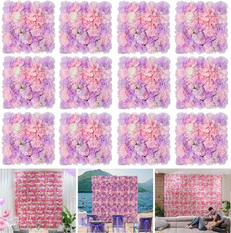 Amazon RIDDSEE Artificial Flower Wall Panels 12 Piece Set Of