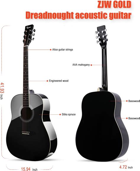 Dreadnought Kit De Guitarra Ac Stica Para Adultos Adolescentes