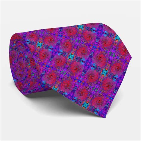 Trippy Red And Purple Abstract Retro Liquid Swirl Neck Tie Zazzle In