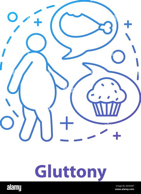 Gluttony Concept Icon Obesity Problem Idea Thin Line Illustration