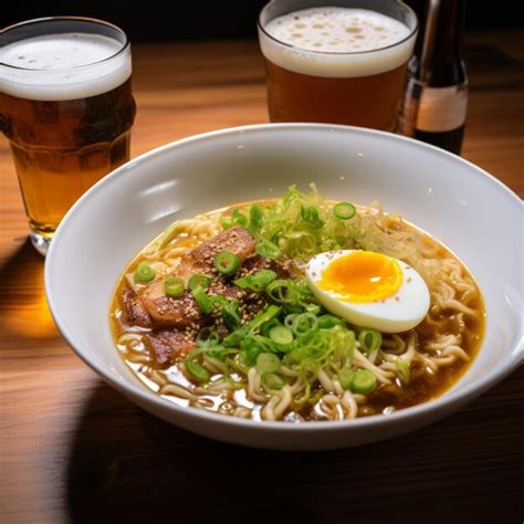 Premium Photo Traditionalmodern Fusion Munich Helles Lager With Ramen