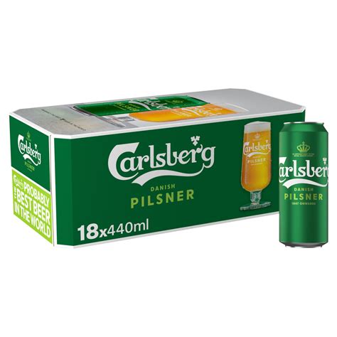 Carlsberg Danish Pilsner Lager Beer 18 X 440ml Can Beer Iceland Foods