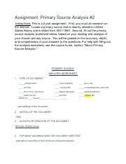 Primary Source Analysis Docx Assignment Primarysourceanalysis