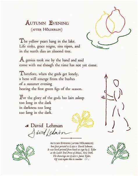 "Autumn Evening" by David Lehman - The Best American Poetry