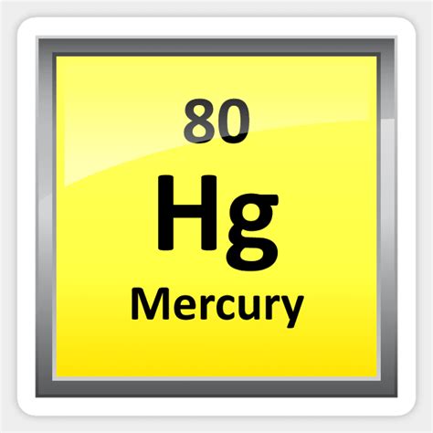 Mercury Periodic Table Element Symbol - Mercury - Sticker | TeePublic