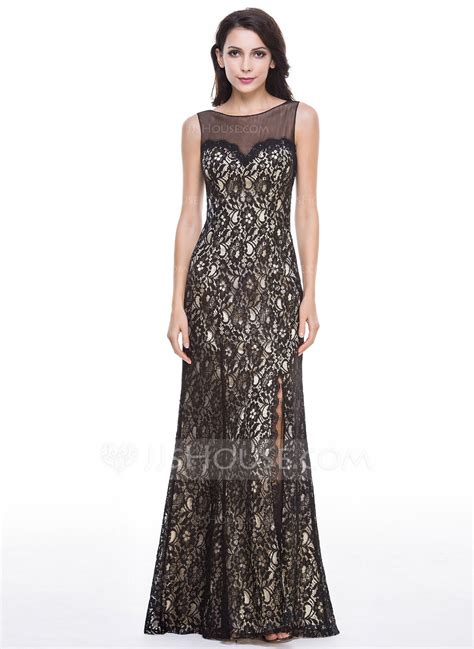 US 168 99 Trumpet Mermaid Scoop Neck Floor Length Tulle Lace Evening