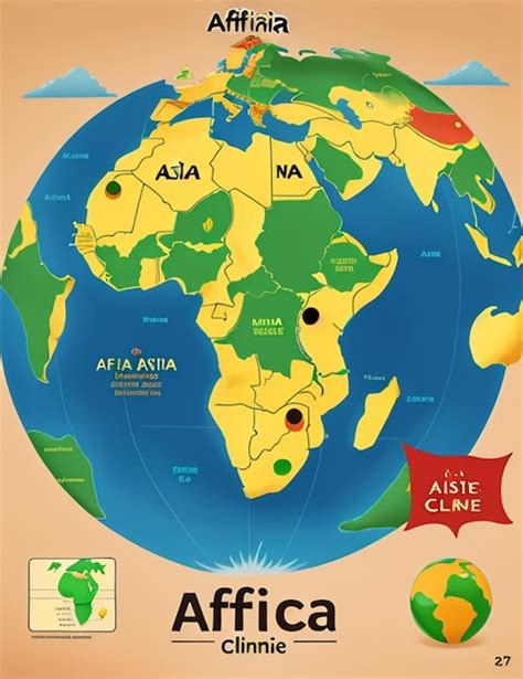 Premium AI Image | A vivid illustration of a map of Africa and Asia