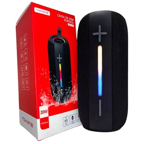 Caixa De Som Bluetooth Rgb Resistente A Agua W Tomate Mts