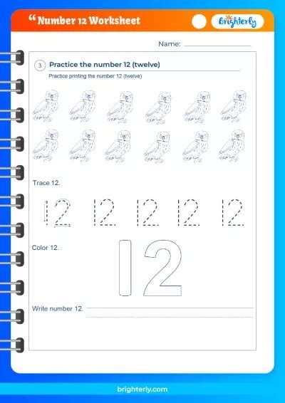 Free Printable Number 12 Twelve Worksheets For Kids Pdfs