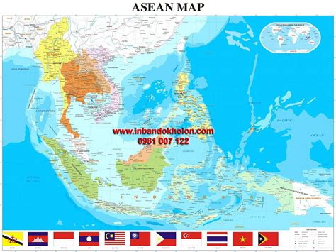 Bản đồ các nước Đông Nam Á tiếng Anh – Asean Map