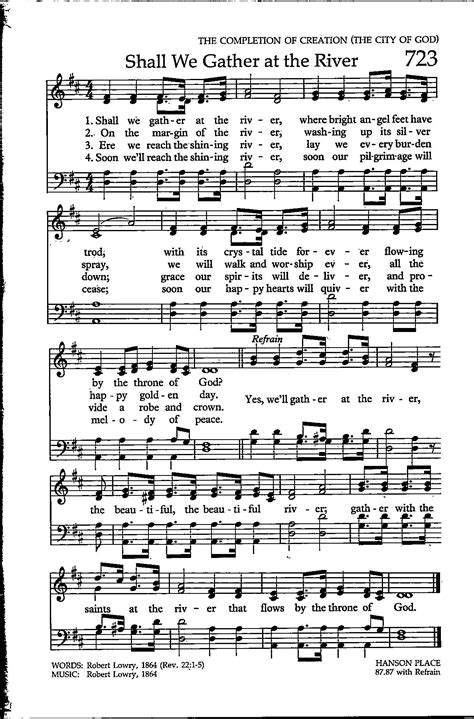 Shall We Gather At The River Digital Hymn Tune Sheet Music Key Of D Etsy