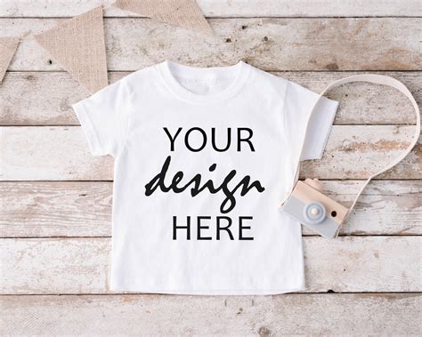 Kids Shirt Mockup White T-shirt Mock up Toddler Mockup Rustic - Etsy