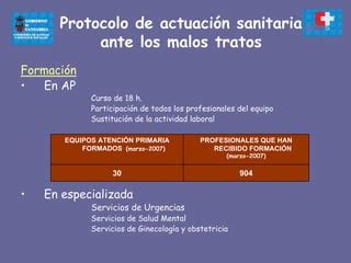 Protocolo De Actuaci N Sanitaria Ante Los Malos Tratos Hacia Las