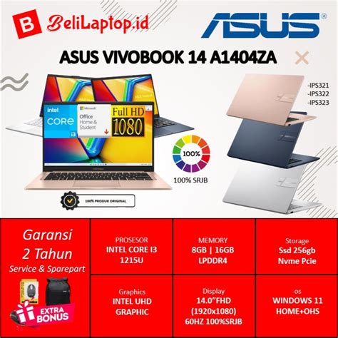 Jual Asus Vivobook 14 A1404za Intel Core I3 1215u 16gb 256gb Ssd Win 11