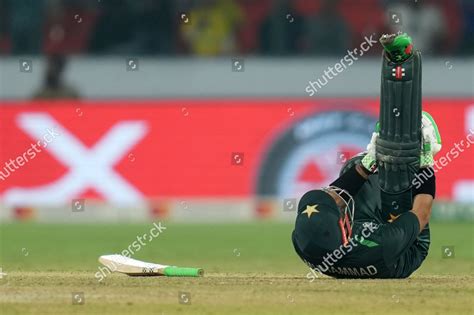 Pakistans Mohammad Rizwan Reacts After Getting Editorial Stock Photo