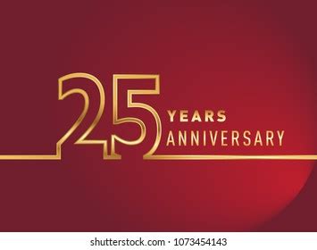 25 Years Anniversary Logo Gold Colored Stock Vector (Royalty Free ...