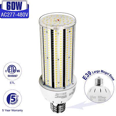 480V LED Corn Light Bulbs 60W Warehouse Industrial High Bay Lamp E39