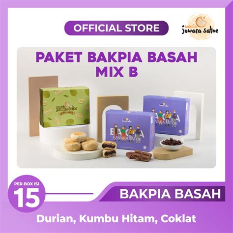 Jual PAKET BAKPIA BASAH MIX B DURIAN COKLAT KUMBU HITAM BAKPIA